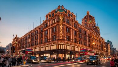 Harrods facts showing Knightsbridge store exterior