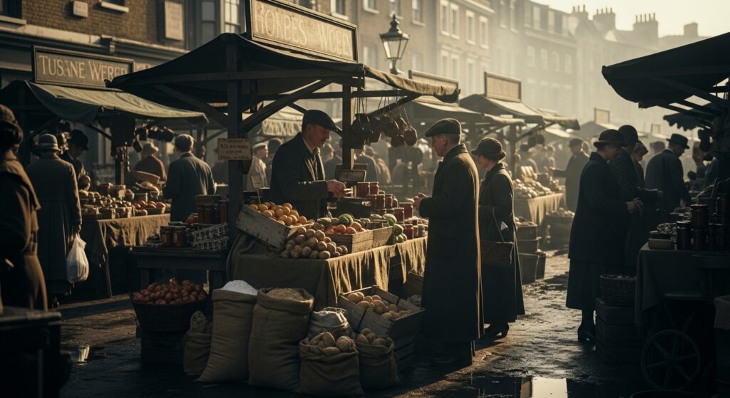 Tesco facts showing original market stall beginnings