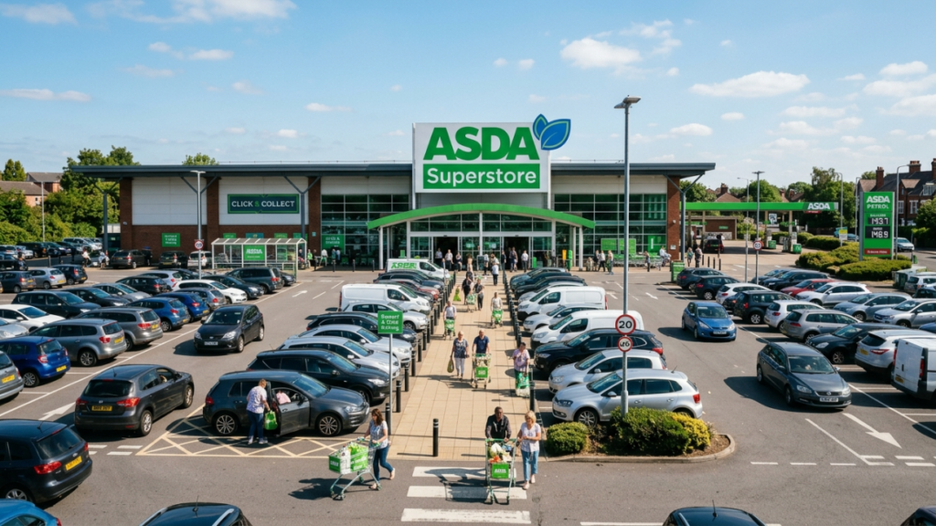 ASDA facts featuring large modern UK superstore