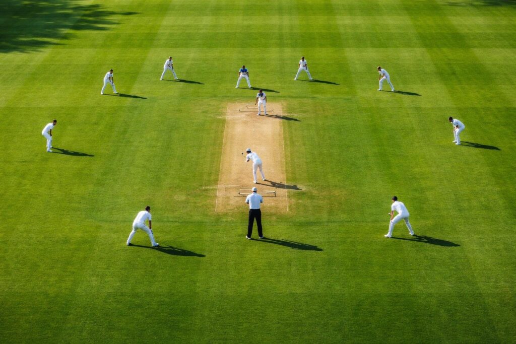 cricket facts aerial view of cricket field and pitch