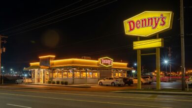 Denny’s facts restaurant exterior classic diner style