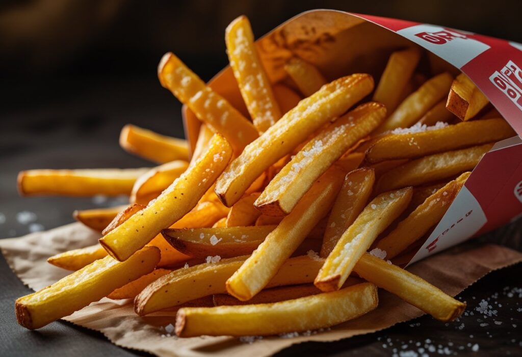 Five Guys facts fries overflowing cup and bag