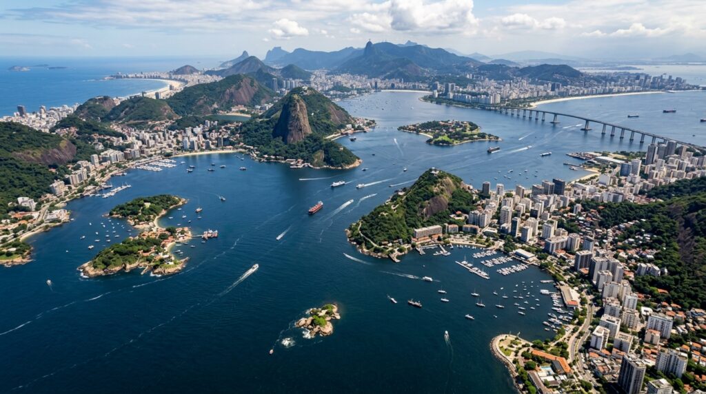 harbor of rio de janeiro facts aerial bay islands
