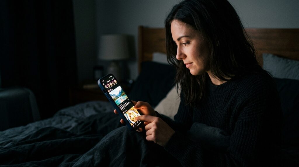 instagram facts user scrolling phone