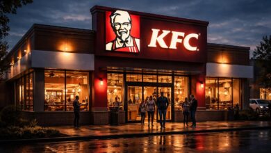 KFC facts restaurant exterior modern fast food chain