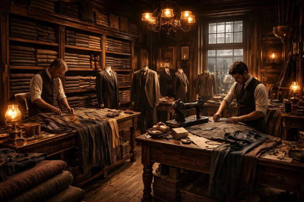 NEXT facts showing early tailoring business origins