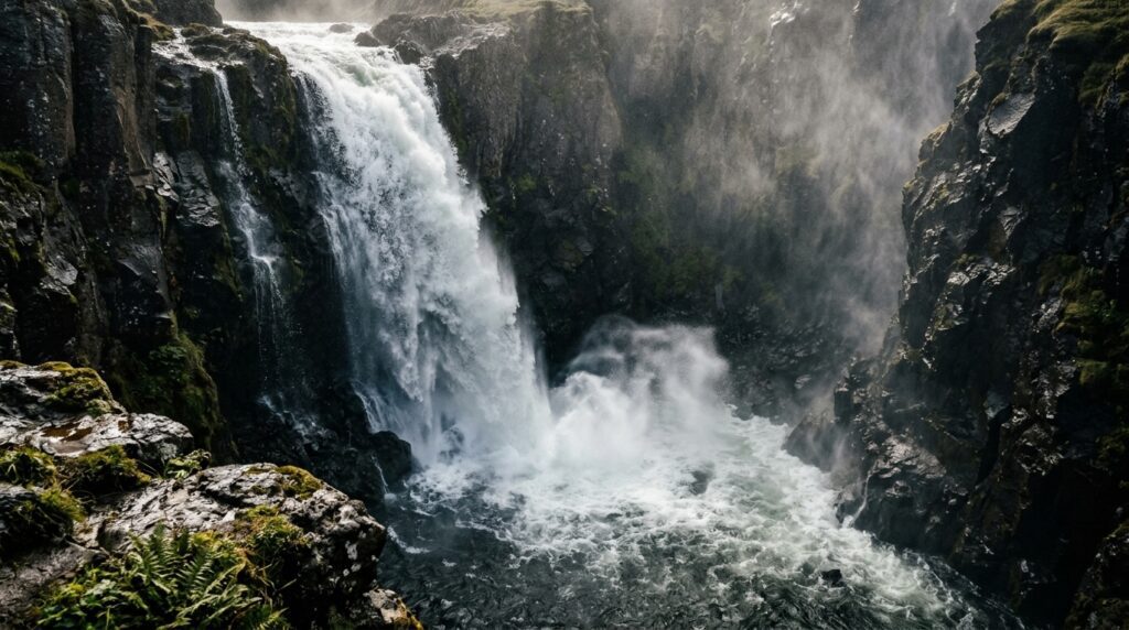 victoria falls facts water falling into deep gorge