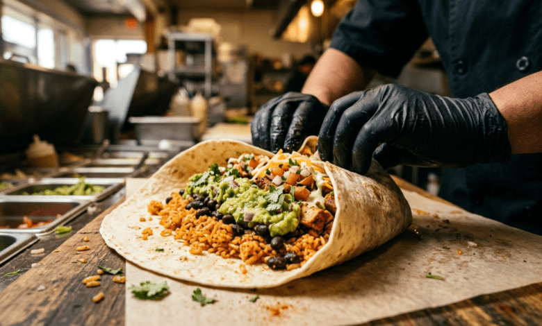 Chipotle Mexican Grill facts burrito with fresh ingredients close-up