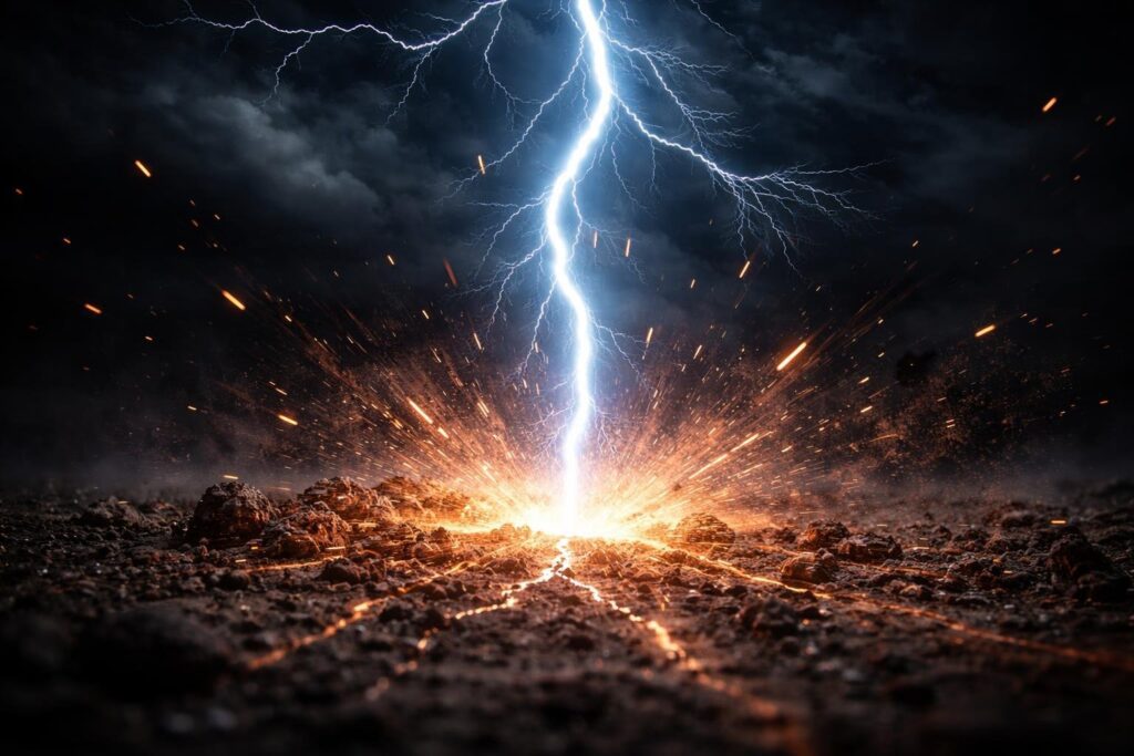 lightning facts bolt striking ground with bright energy