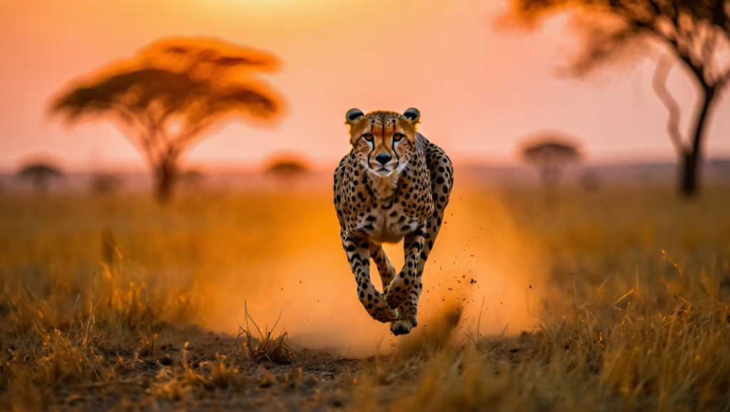 cheetah facts cheetah sprinting across african savanna