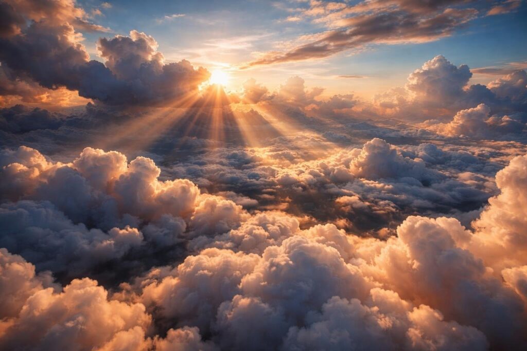 cloud facts sky above clouds sunlight