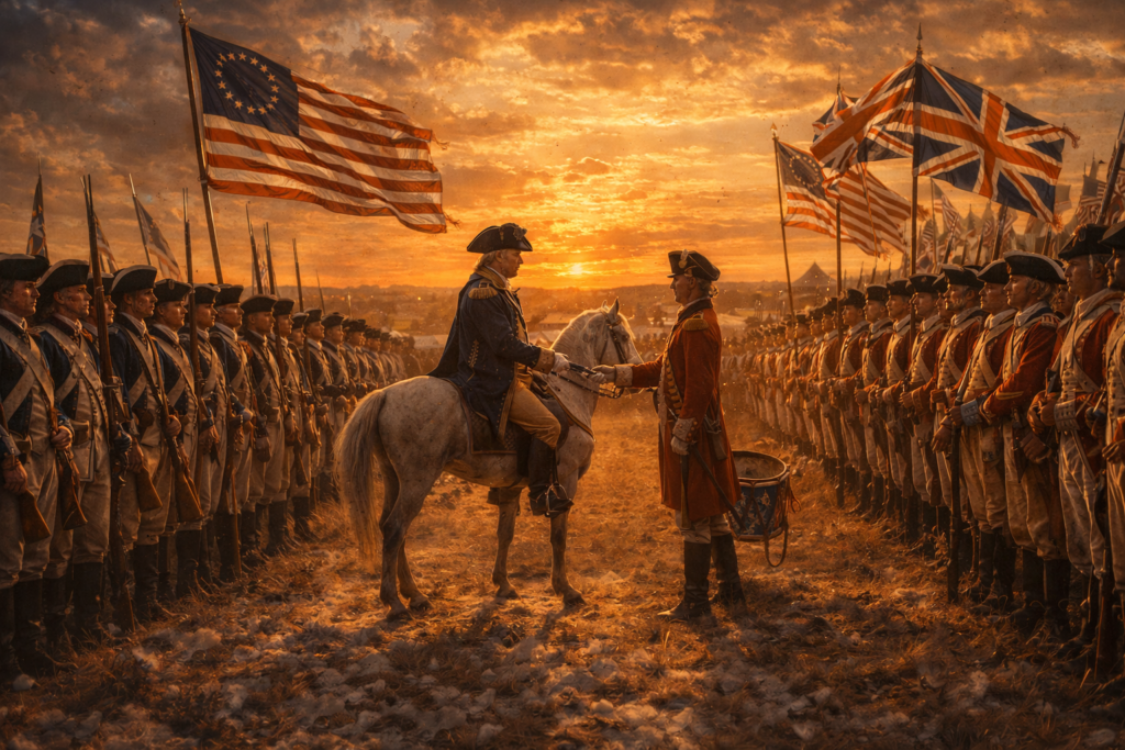 American Revolution facts Yorktown British surrender scene