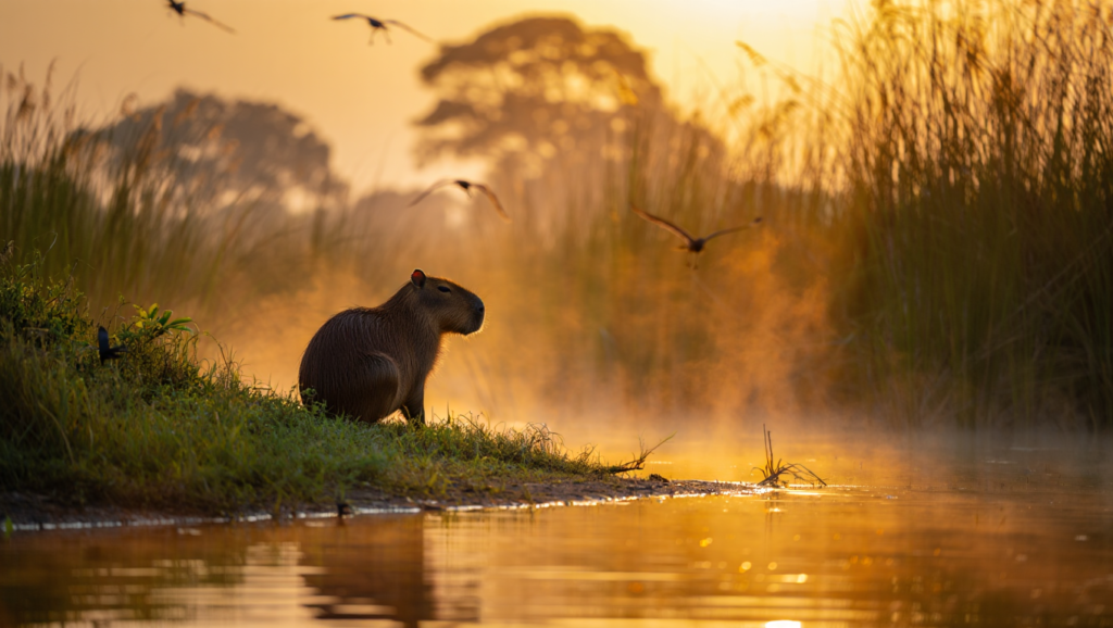 capybara facts largest rodent relaxing in wetland habitat