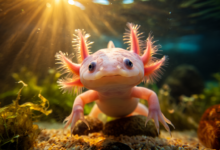 axolotl facts pink axolotl underwater with feathery gills