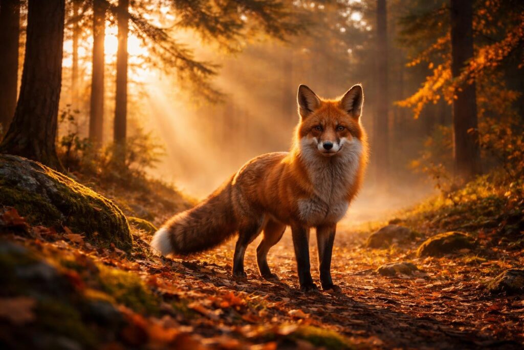 fox facts red fox standing in natural forest habitat