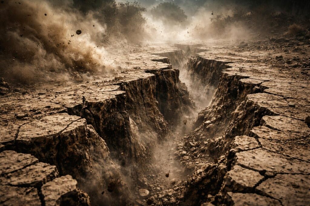 earthquake facts ground cracking during seismic event