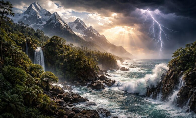 nature facts powerful natural landscapes with mountains ocean rainforest and storm