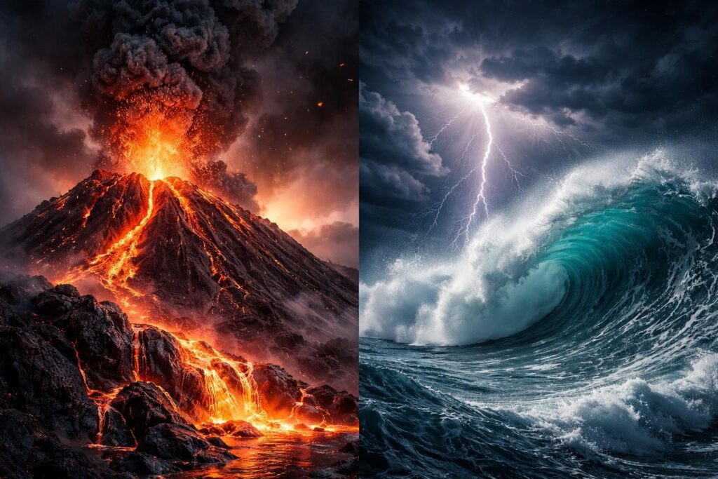 nature facts extreme natural forces volcano ocean lightning