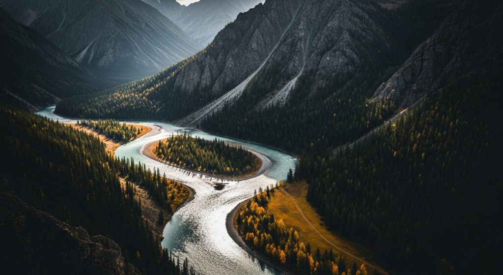 river facts winding river through mountains