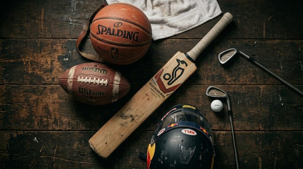 sports facts collection of sports equipment representing different games